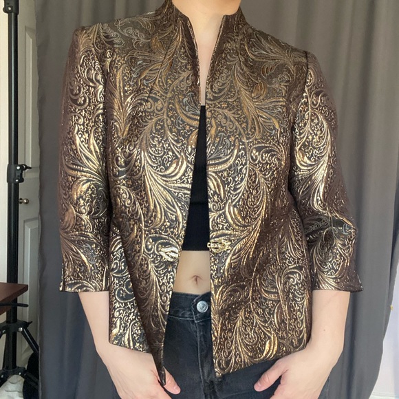 Laura petite vintage gold embroidered jacket - Picture 1 of 3